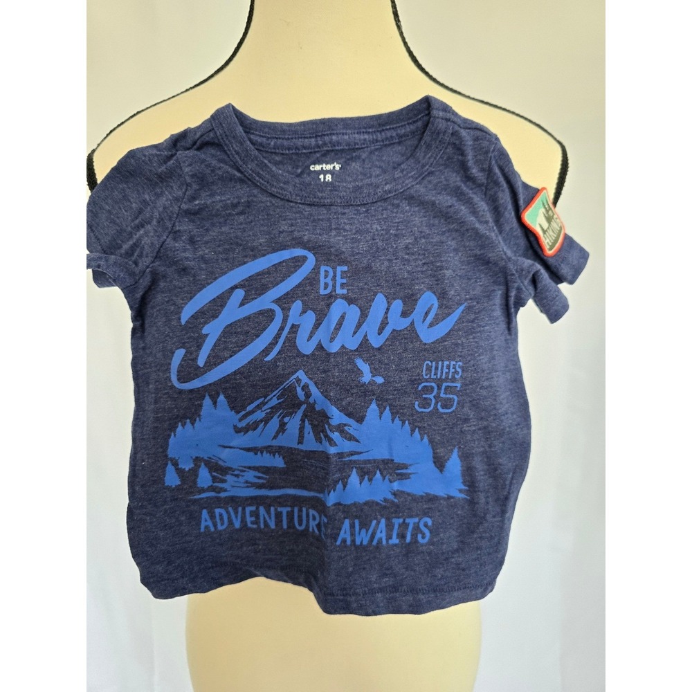 Carters 18 Months Blue Be Brave Adventure Awaits Graphic T-Shirt Toddler‎
